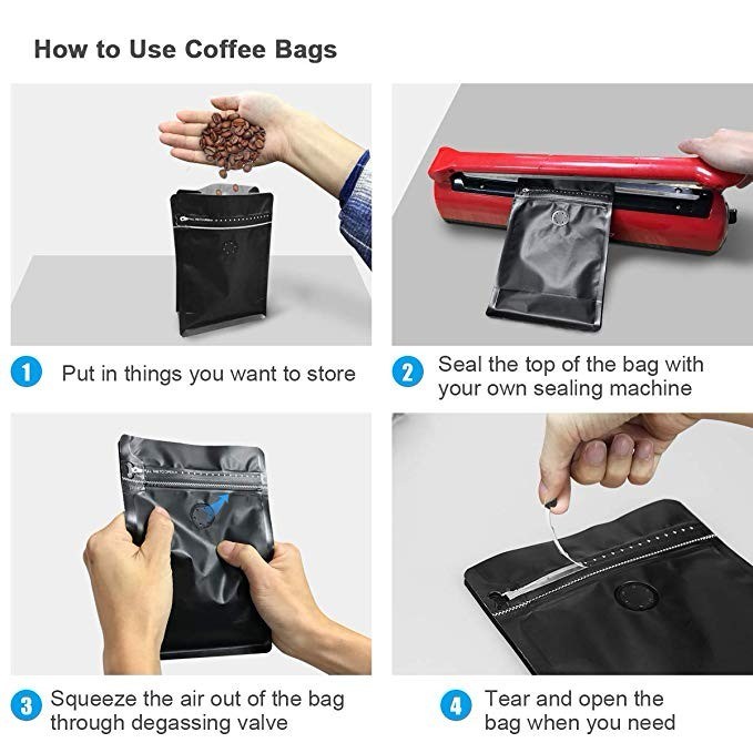 Custom Printed Compostable Flat Bottom Zipper Plastic Paper Food Packaging Bag