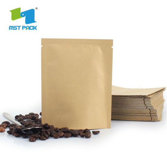 Eco Food Grade Laminated Material Packaging Compostable One Way Degassing Valve Biodegradable Aluminum Foil Coffee Bags