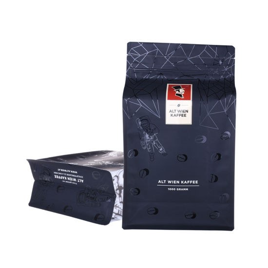 Matt Black Compostable Biodegradable Plastik Aluminium Foil Kopir Kopi dengan katup