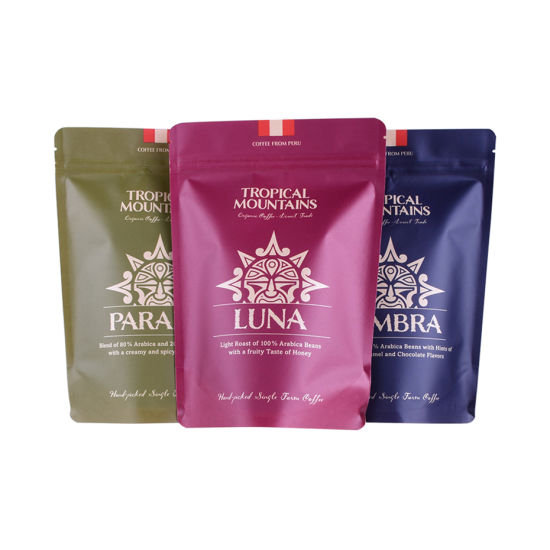 250g 8oz Compostable Kraft Paper Printed Coffee Bags