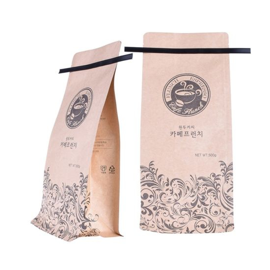 PLA Plastic Bags Compostable Printing Biodegradable Coffee Bags with Tin Tie