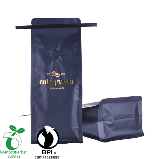 Custom Printed Block Bottom Coffee Packaging Zipper Bag Factory China