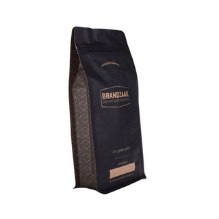 Biodegradable Quad Sealed Coffee Bag Side Gusset Quad Seal Kraft Coffee Bag Eight Side Seal Kraft Coffee Bag