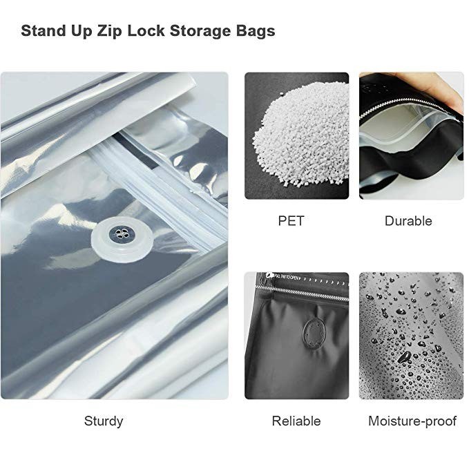 Custom Printed Compostable Flat Bottom Zipper Plastic Paper Food Packaging Bag
