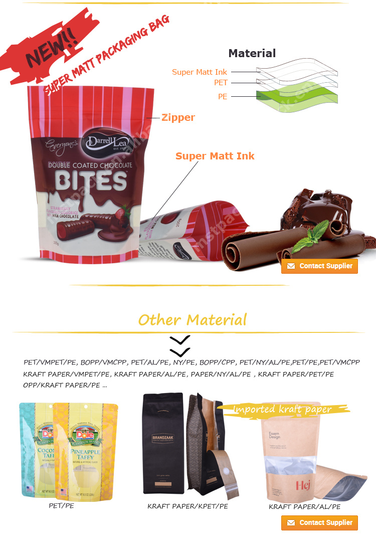 Tas Kemasan Plastik Aluminium Aluminium Foil Kustom untuk Makanan