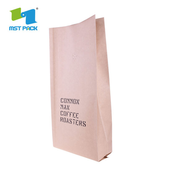 Eco Biodégradable Food Food Grade Proof Proodif Huzture Top Top Ugsing Valve Valve Papier d'emballage Coffee Emballage