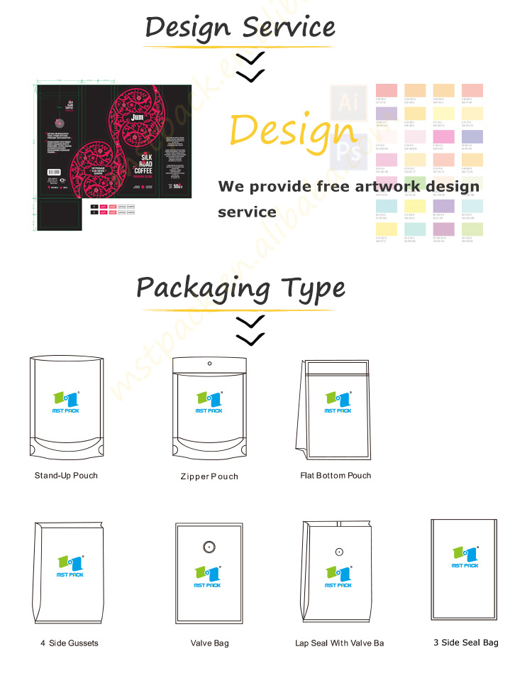 Custom Printed Block Bottom Seal King Plastic Bag Factory China
