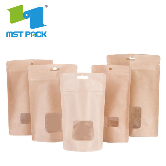Custom Printing Round Bottom Coffee Bean Biodegradable Packaging Bags Stand Up Pouches Dengan Ziplock dan Window