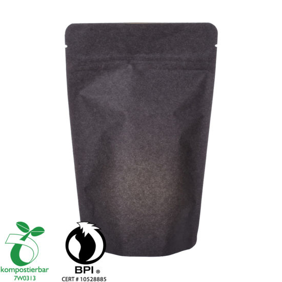 Resealable Ziplock Compostable Coffee Bag Black Wholesale From China