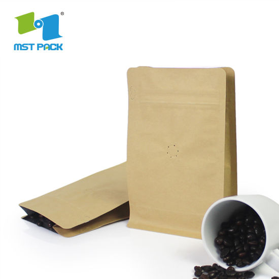 1kg Compostable Kraft Paper Zipper Bag Biodegradable Coffee Bag