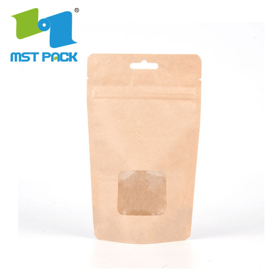 Custom Printing Round Bottom Coffee Bean Biodegradable Packaging Bags Stand Up Pouches Dengan Ziplock dan Window