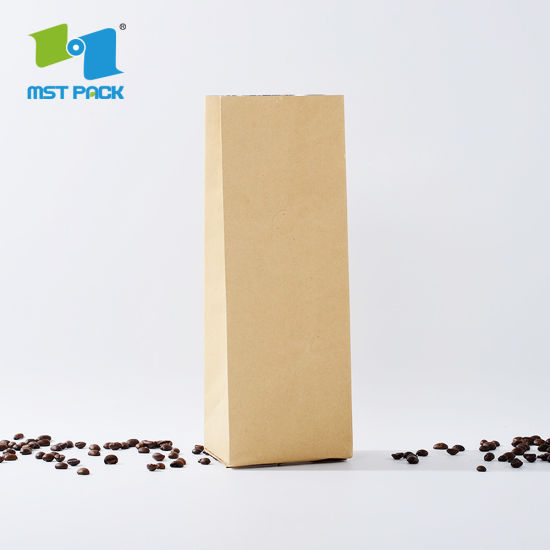FDA Standard Custom Compostable Einweg-Ventil-Lebensmittel-Verpackung Laminatter Aluminiumfolie Privatdarsteller Biologisch abbaubarer Kaffeebeutel für Großhandel