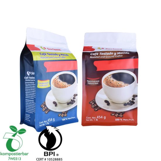 Good Seal Ability Block Bottom Biodegradable Tea Packaging Bag Factory China