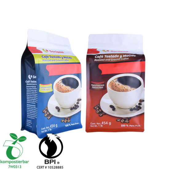 Retealable Ziplock Compostable Biodegradable Coffee Packaging Pouch Produsen dari China